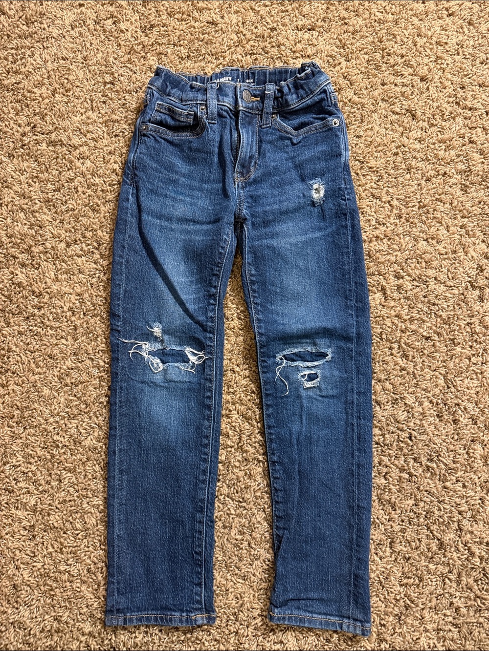 Old Navy Blue Ripped Straight-Leg Jeans for Kids